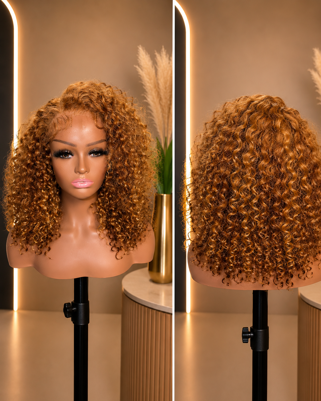 Curlyme Hair | Honey Blonde Curly Wig